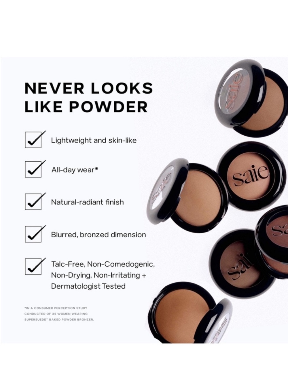 Saie Supersuede Radiant Talc Free Baked Powder Bronzer in Napoli - Picture 6 of 9